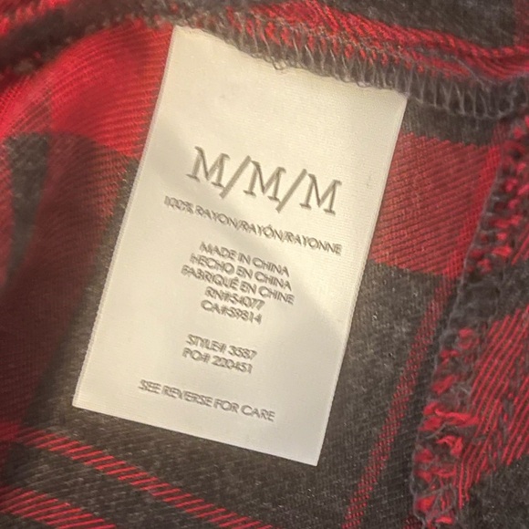 🛍️ 3 For $10 🛍️ CAbi #3587 Cunningham Plaid Popover Red Gray, Size M - Picture 6 of 8